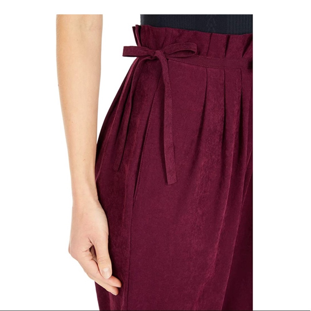 JOIE Telia Deep Wine Paperbag Tie Waist Pants - Picture 7 of 12
